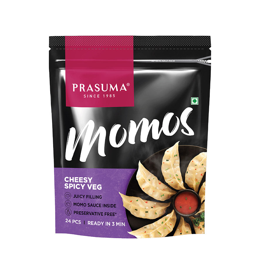 PRASUMA CHEESY SP VEG MOMOS 24PC