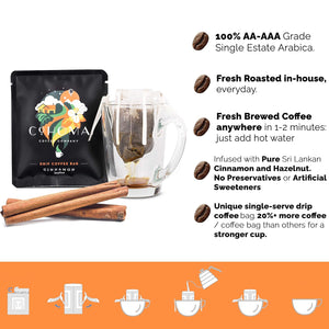 COHOMA DRIP COFFEE BAGS CINNAMON HAZELNUT 10N - SuperMarcheStore
