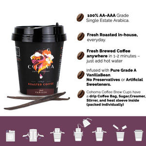 COHOMA ROASTED COFFEE ON THE GO FRENCH VANILA 24G - SuperMarcheStore