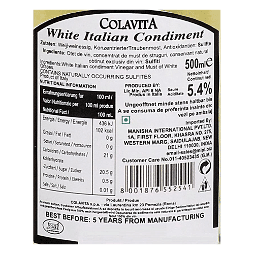 COL CONDIMENT WHITE BALSAMIC 500 ML - SuperMarcheStore