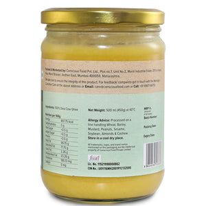 CONSCIOUS FOOD A2 DESI COW GHEE 500 ML - SuperMarcheStore