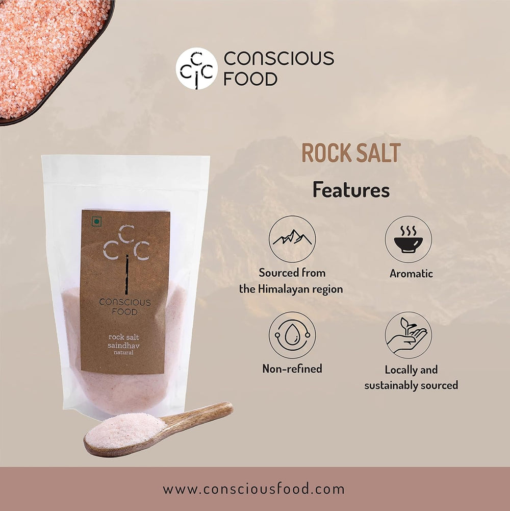 CONSCIOUS FOOD HIMALAYAN ROCK SALT SAIDHAV 1 KG - SuperMarcheStore