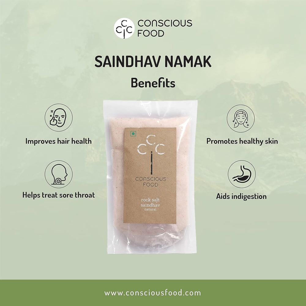 CONSCIOUS FOOD HIMALAYAN ROCK SALT SAIDHAV 1 KG - SuperMarcheStore