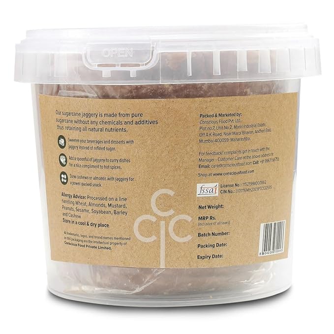 CONSCIOUS JAGGERY GUR NATURAL 925 GM - SuperMarcheStore