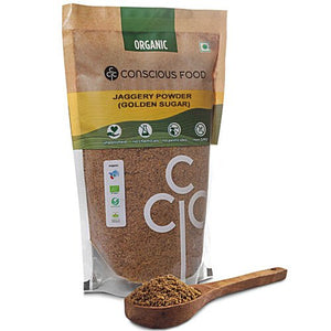 CONSCIUS FOOD ORGANIC GOLDEN SUGAR JAGGERY POWDER 500 GM - SuperMarcheStore