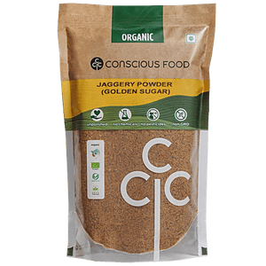 CONSCIUS FOOD ORGANIC GOLDEN SUGAR JAGGERY POWDER 500 GM - SuperMarcheStore