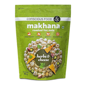 CONSIOUS FOOD MAKHANA HERBS N CHEESE 65 GM - SuperMarcheStore