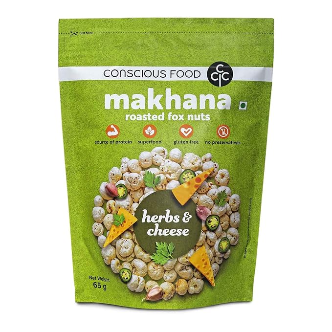 CONSIOUS FOOD MAKHANA HERBS N CHEESE 65 GM - SuperMarcheStore