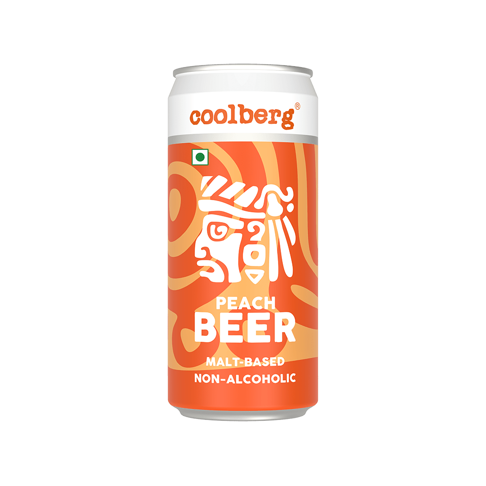 COOLBERG PEACH BEER NON ALCOHOLIC CAN 300 ML - SuperMarcheStore