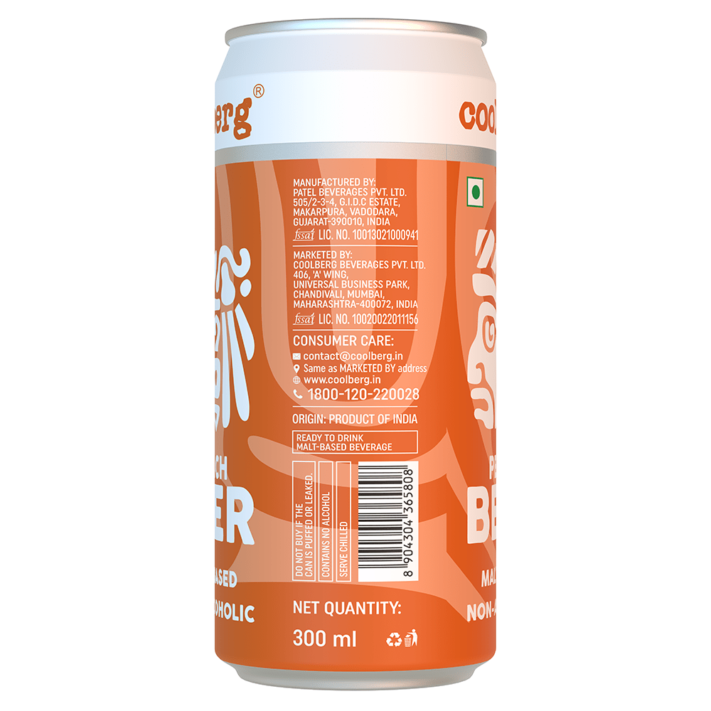 COOLBERG PEACH BEER NON ALCOHOLIC CAN 300 ML - SuperMarcheStore