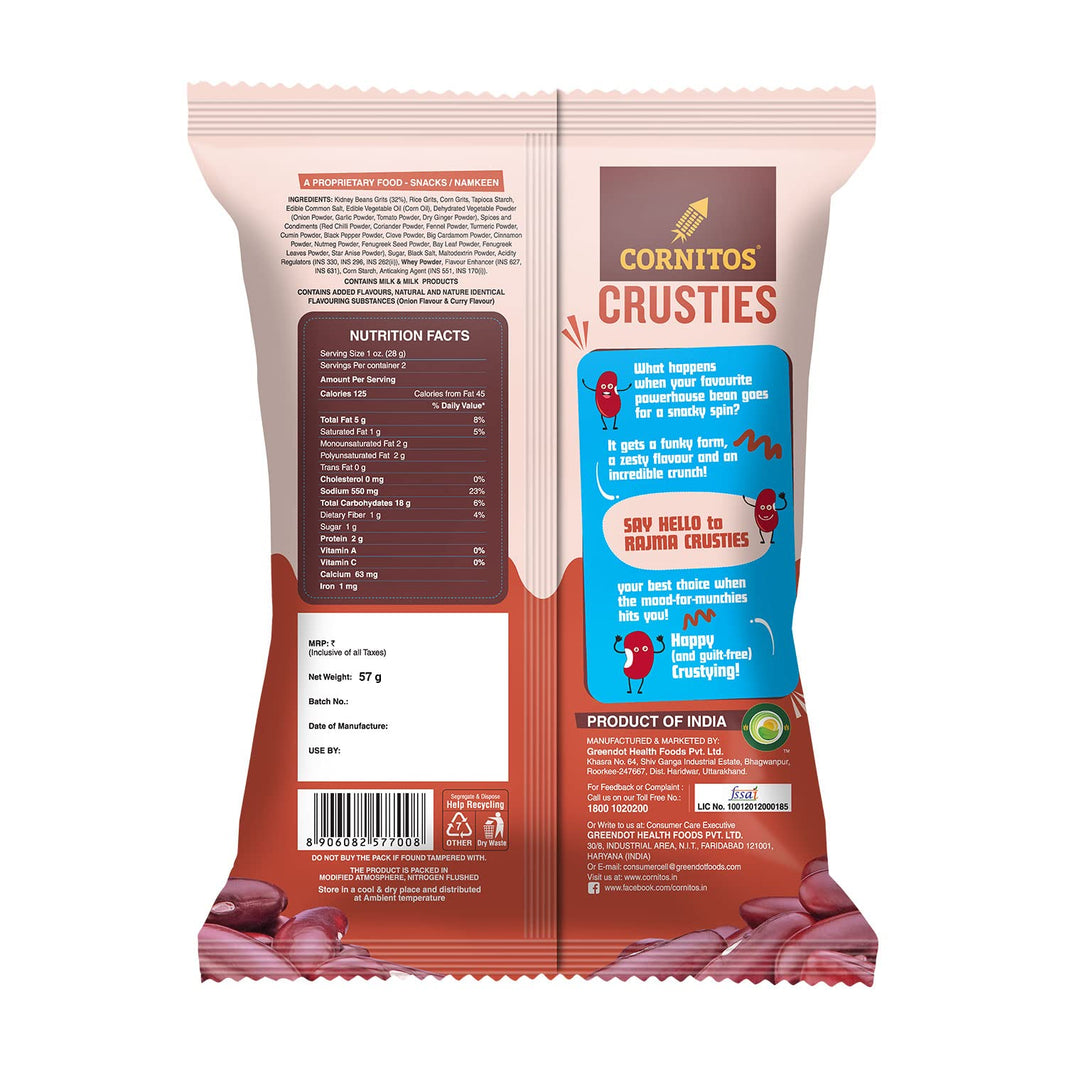 CORNITOS CRUSTIES KING CURRY BEAN SNACK 50 GM - SuperMarcheStore