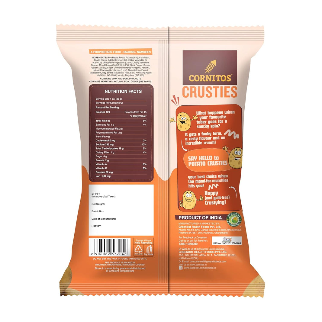 CORNITOS CRUSTIES PERI PERI POTATO SNACK 50 GM - SuperMarcheStore
