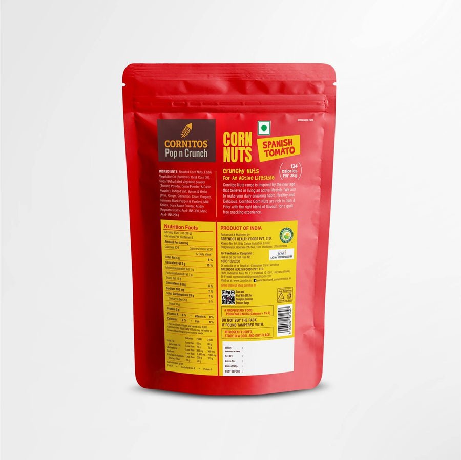 CORNITOS POP & CRUNCH CORNITOS NUTS SPANISH TOMATO 150GM - SuperMarcheStore