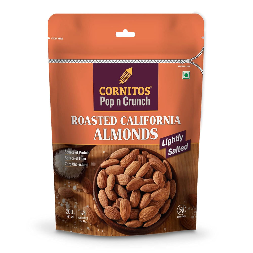 CORNITOS POP & CRUNCH ROASTED ALMOND LIGHTLY SALTED 200GM - SuperMarcheStore