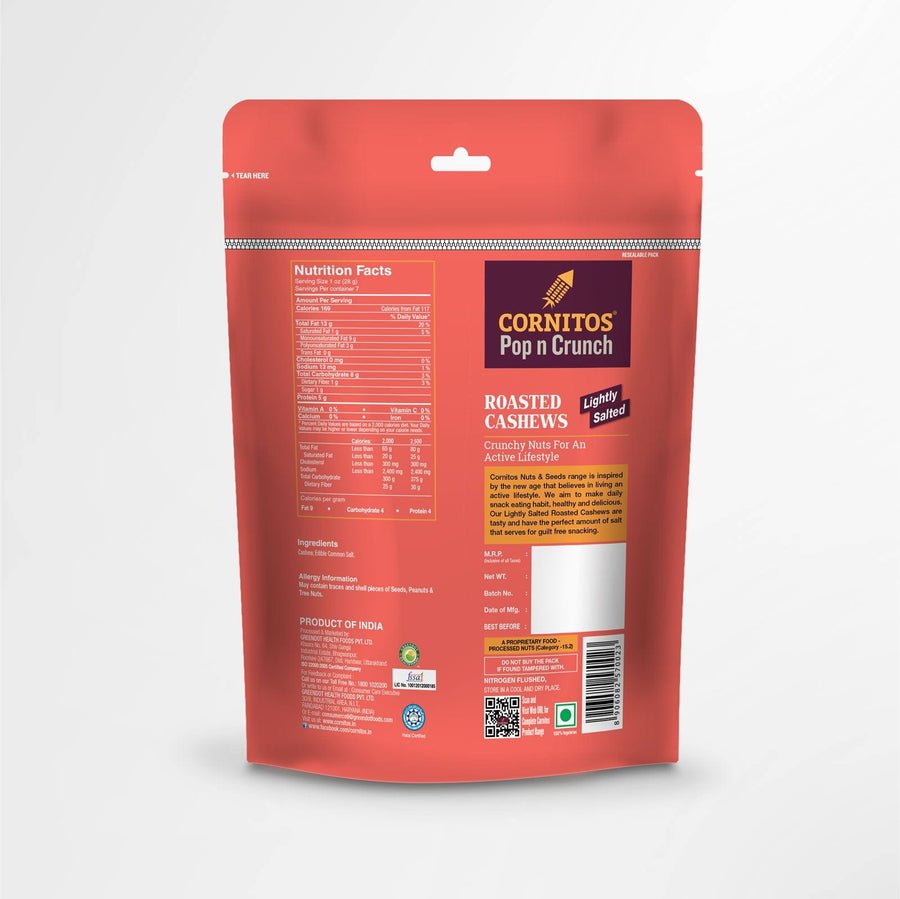 CORNITOS POP & CRUNCH ROASTED CASHEW SALTED 200GM - SuperMarcheStore