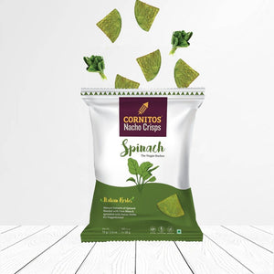CORNITOS SPINACH NACHO CHIPS 70GM - SuperMarcheStore