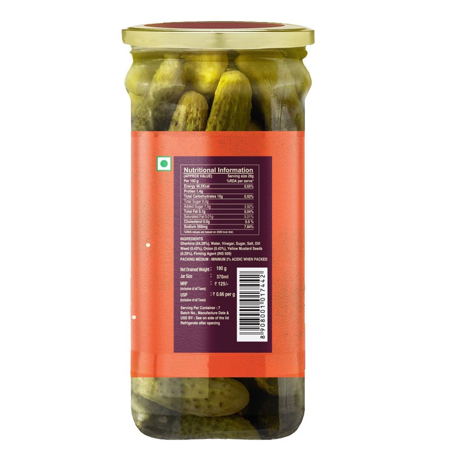 CORNITOS WHOLE PICKLE GHERKINS 370ML - SuperMarcheStore