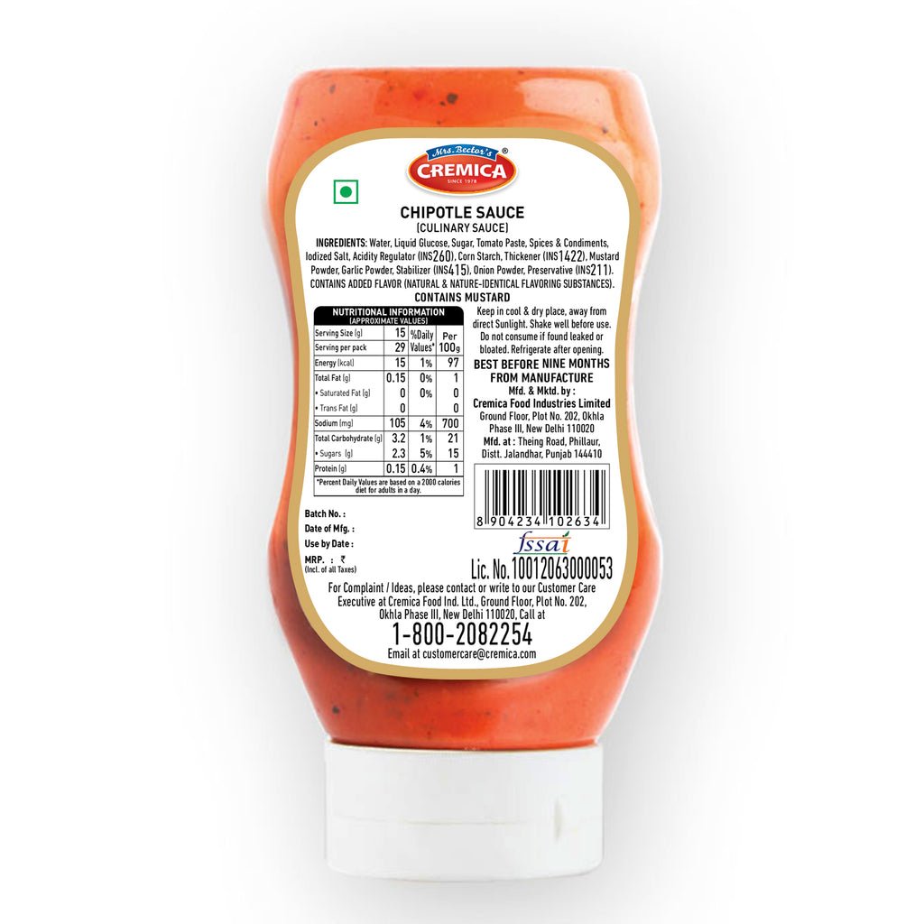 CREMICA CHIPOTLE SAUCE, 435G - SuperMarcheStore