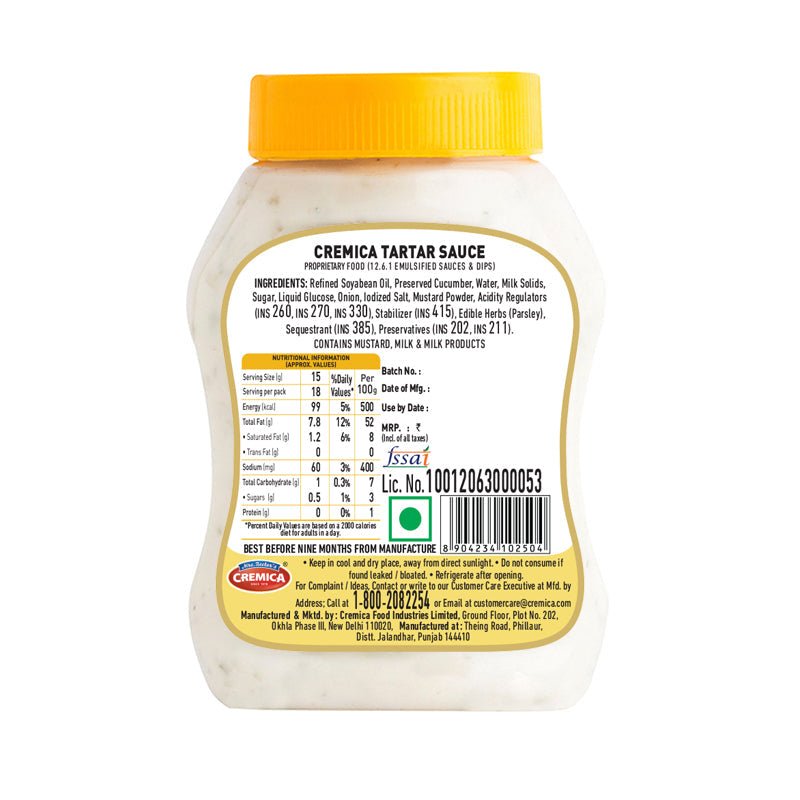 CREMICA TARTAR SAUCE, 275G - SuperMarcheStore