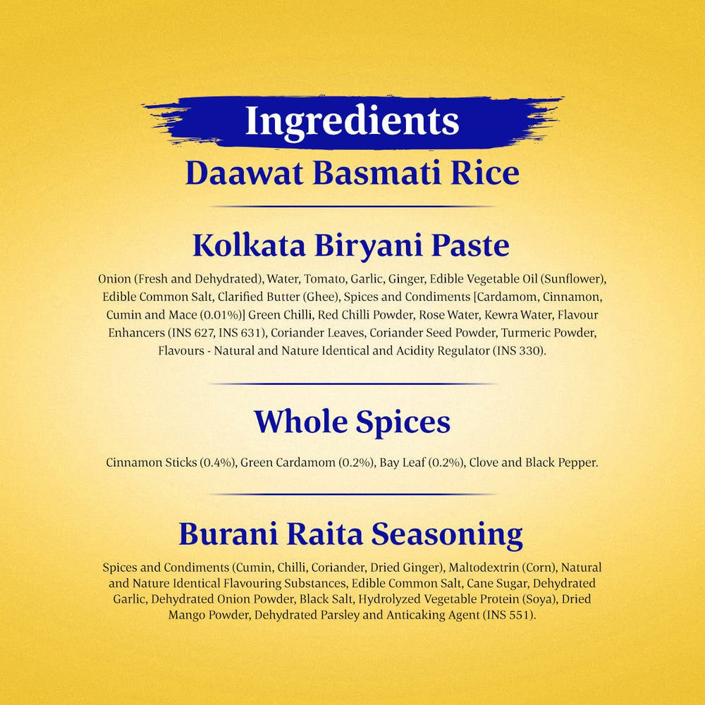 DAAWAT BIRYANI KIT KOLKATA AUTHENTIC RECIPE 334 GM - SuperMarcheStore