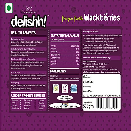 DELISHH FROZEN BLACKBERRY 500G - SuperMarcheStore
