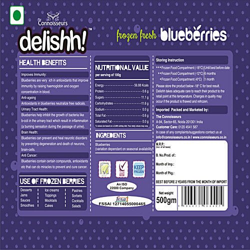 DELISHH FROZEN BLUEBERRY 500G - SuperMarcheStore