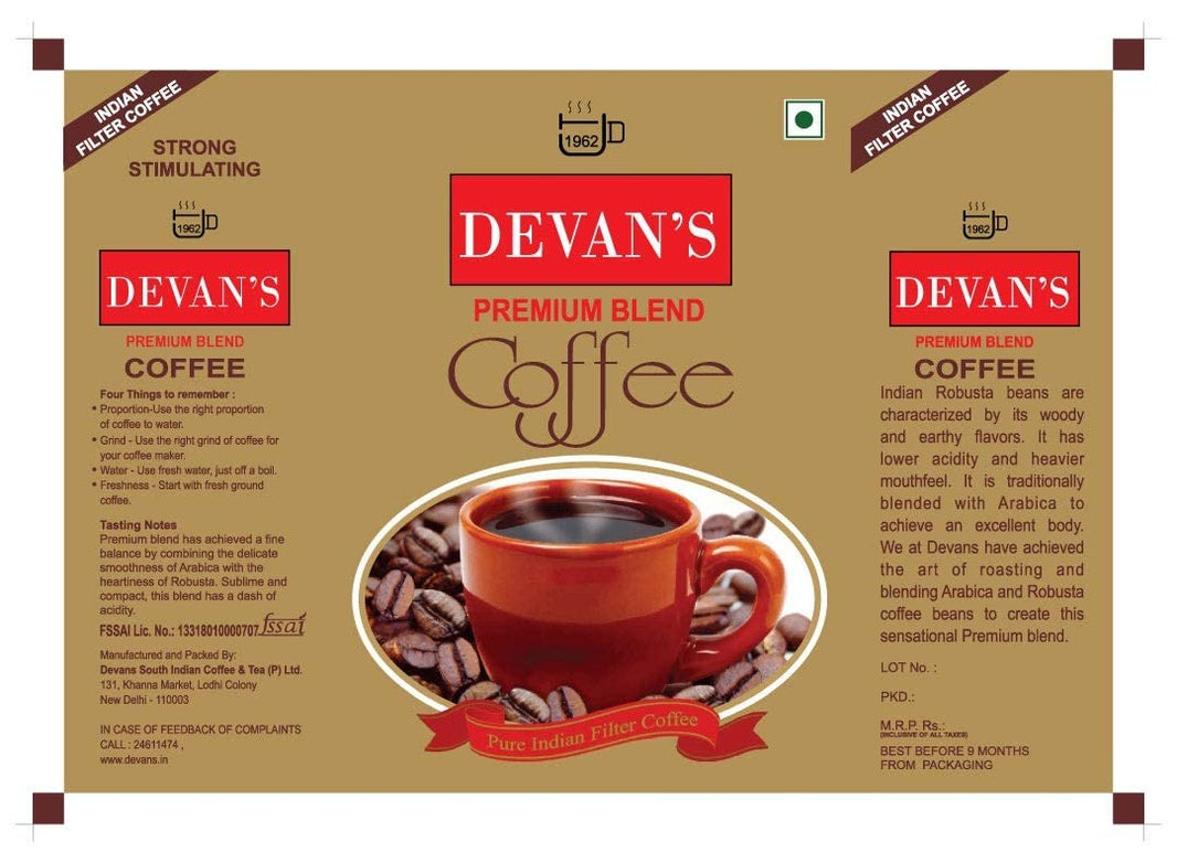 DEVANS PREMIUM COFFEE POWDER 500 GM - SuperMarcheStore