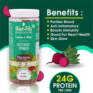DIET FILS BARBEQUE BEETROOT SPINACH SNACK GLUTEN FREE 150 GM - SuperMarcheStore