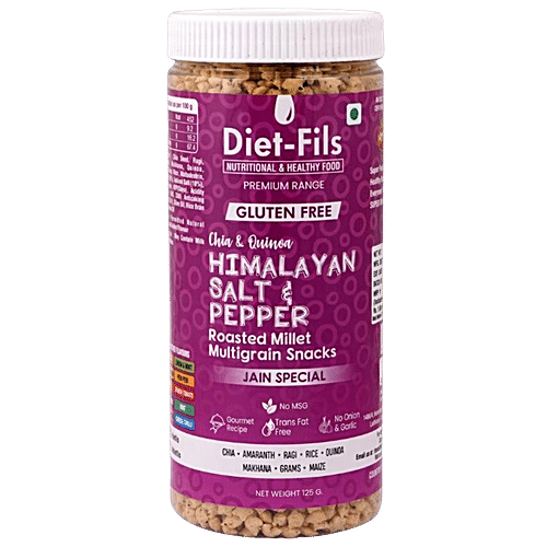 DIET FILS CHIA & QUINOA HIMALAYAN SALT N PEPPER ROASTED MILLET 125 GM - SuperMarcheStore