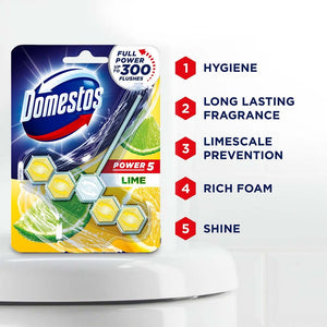 DOMETOS POWER 5 LIME TOILET RIM BLOCKS 55G - SuperMarcheStore