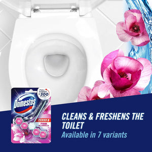 DOMETOS POWER 5 PINK MAGNOLIA TOILET RIM BLOCKS 55G - SuperMarcheStore