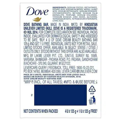 DOVE CREAM BEAUTY BATHING BAR (B4 125 GM *G1) SET