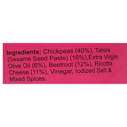 EARTHY BLISS BEETROOT RICOTTA HUMMUS 160 GM - SuperMarcheStore