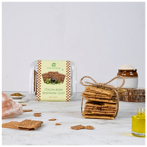 EARTHY BLISS ITALIAN HERBS SOURDOUGH CRISP 110 GM - SuperMarcheStore