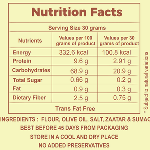 EARTHY BLISS ZAATAR N SUMAC LAVASH 110 GM - SuperMarcheStore