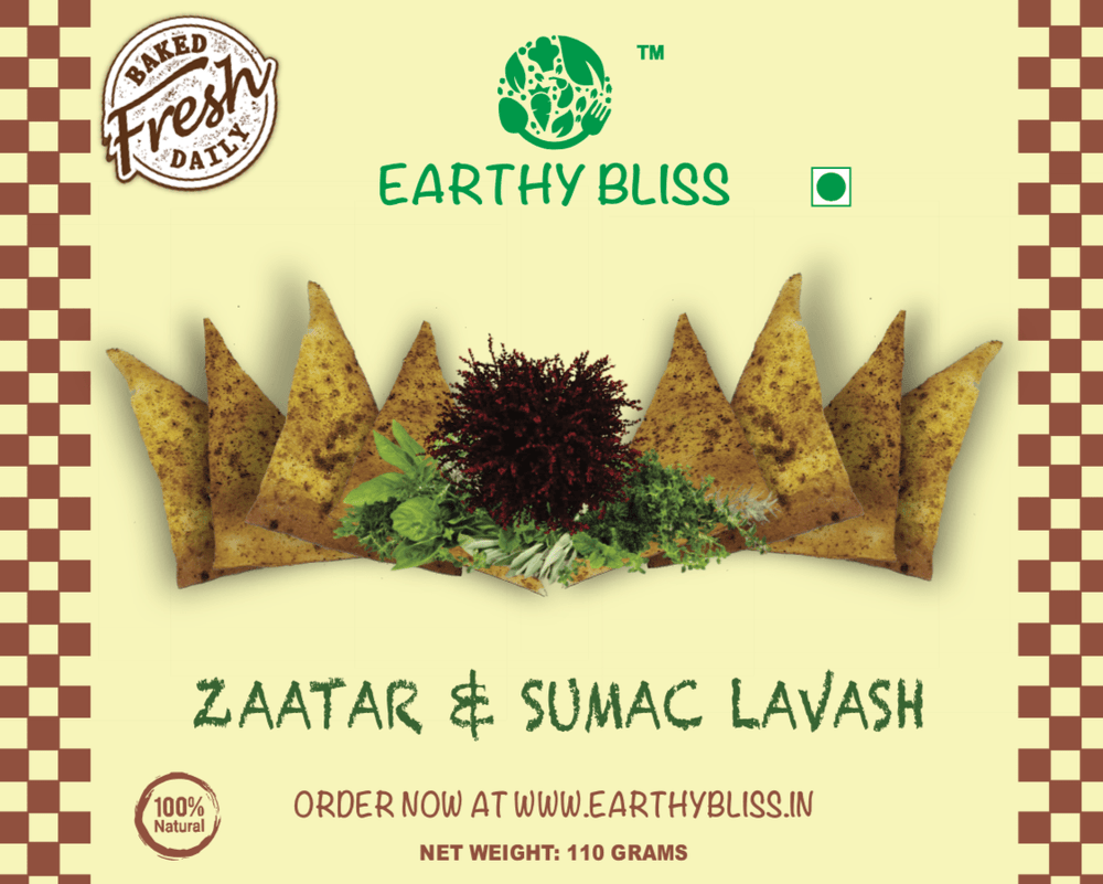 EARTHY BLISS ZAATAR N SUMAC LAVASH 110 GM - SuperMarcheStore