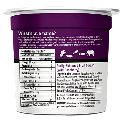 EPIGAMIA WILD RESPERBERRY YOGHURT 90G - SuperMarcheStore