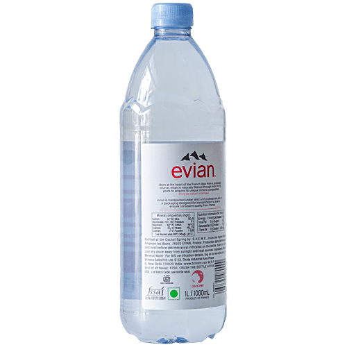 EVIAN NATURAL MINERAL WATER 1 LTR GLASS BOTTLE - SuperMarcheStore