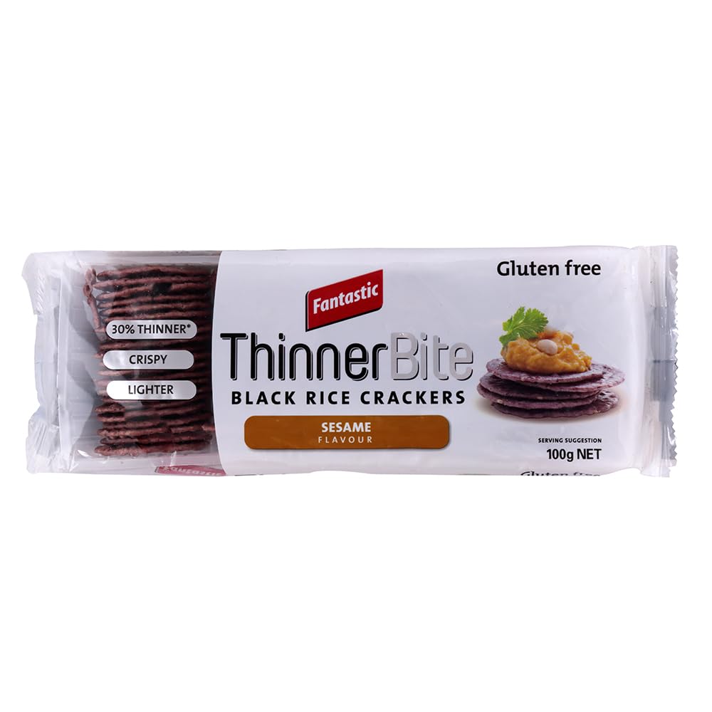 FANTASTIC BLCK RICE CRACKER SESAME 100 GM - SuperMarcheStore