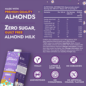 FAST & UP ALMOND PLANT BASED MILK 1LTR - SuperMarcheStore