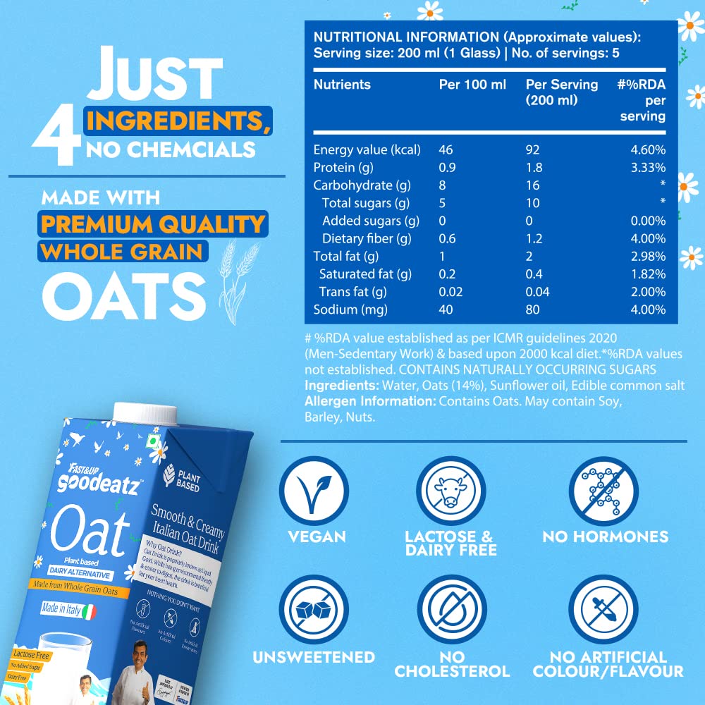 FAST & UP OAT PLANT BASED MILK 1 LTR - SuperMarcheStore