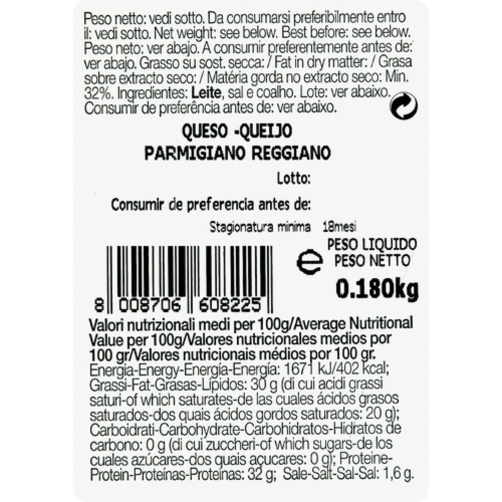 FERRARINI PARMIGIANO REGGIANO 180GM - SuperMarcheStore