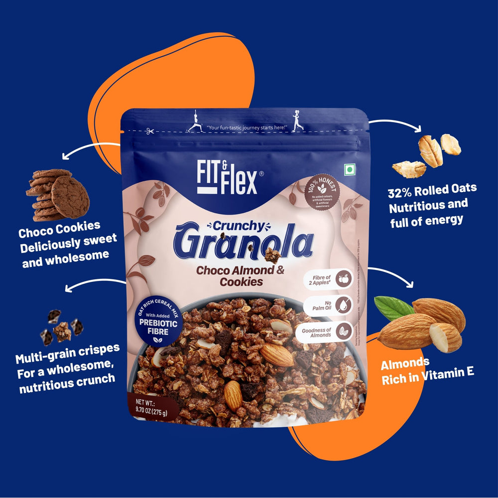 FIT AND FLEX CRUNCHY GRANOLA CHOCO ALMOND COOKIES - SuperMarcheStore