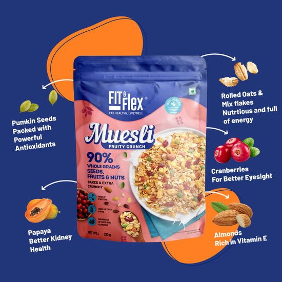 FIT AND FLEX FRUITY CRUNCHY MUESLI 210 GM - SuperMarcheStore