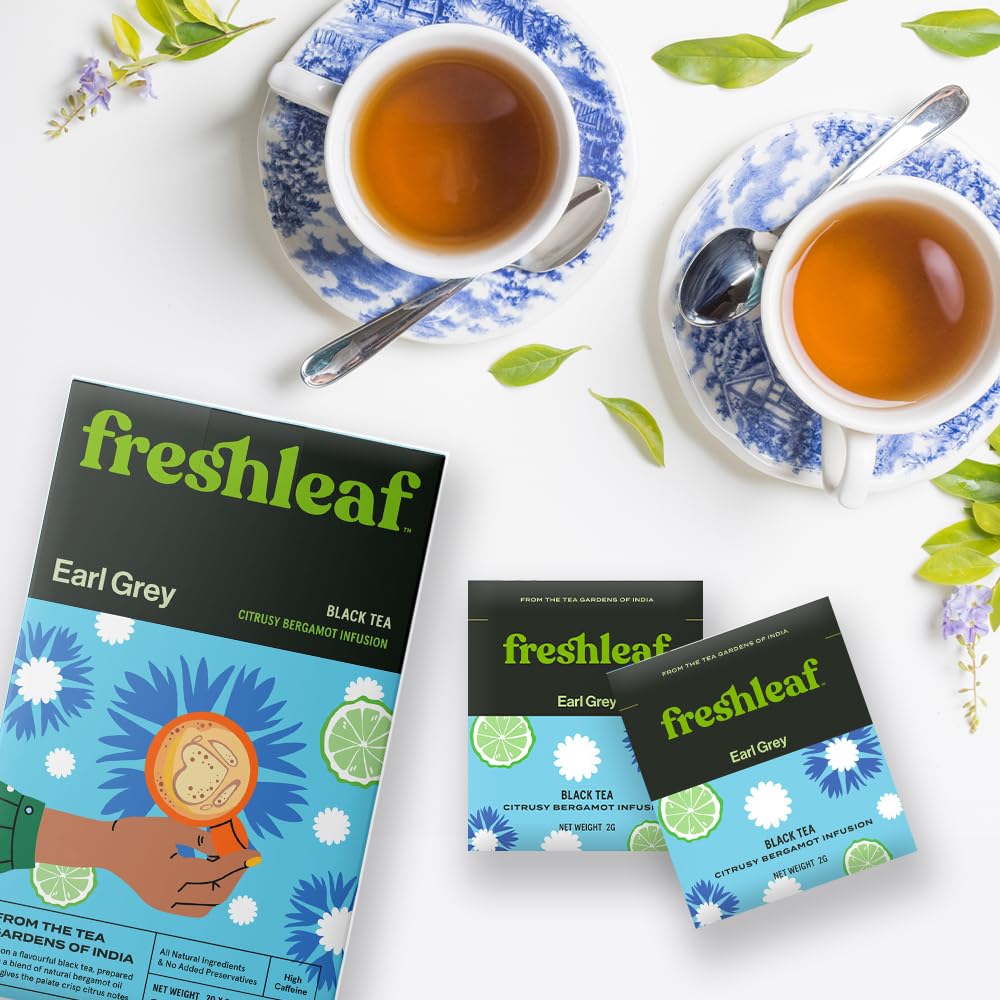 FRESH LEAF EARL GREY TEA BAGS 40 GM 20BAGS - SuperMarcheStore
