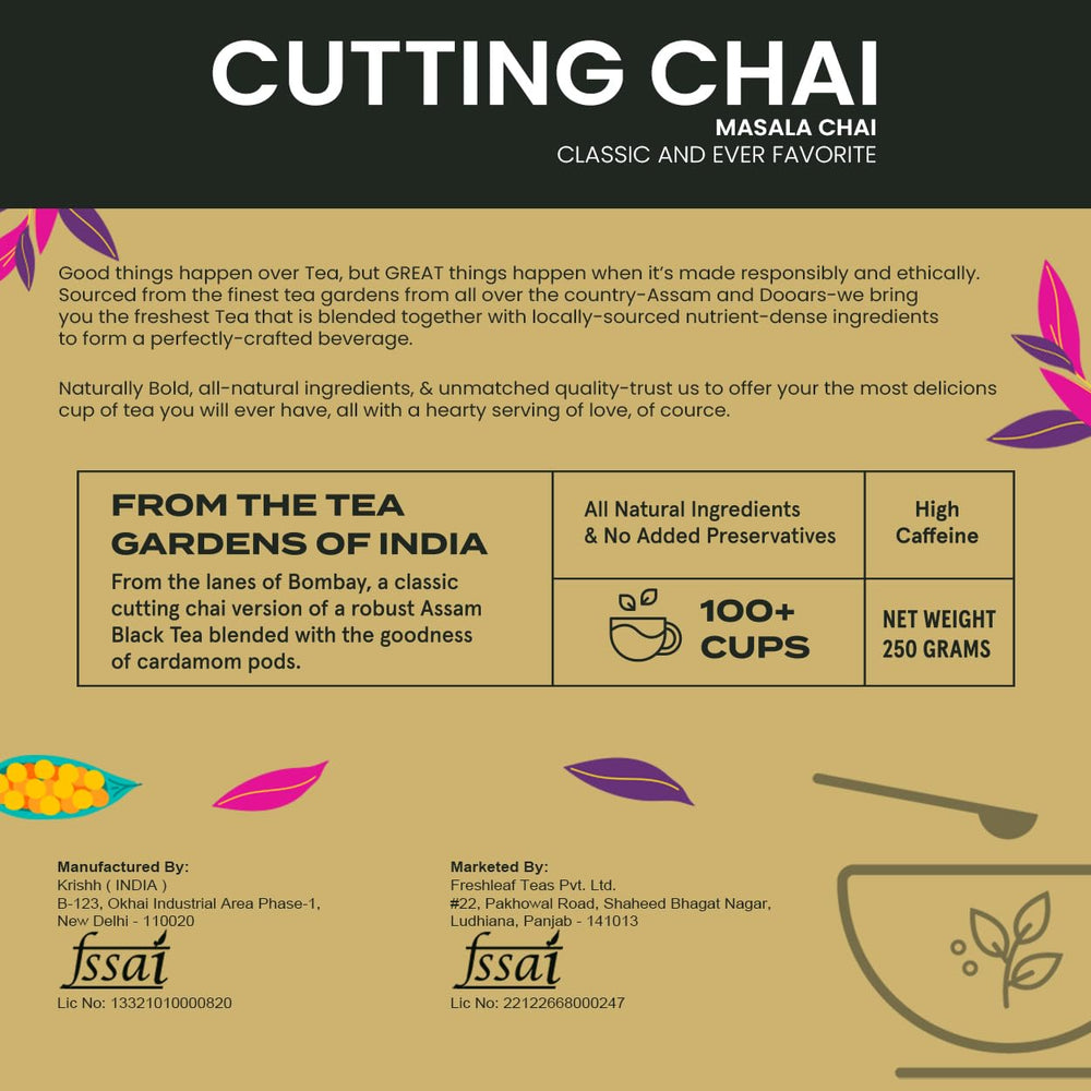FRESHLEAF CUTTING CHAI MASALA CHAI 200 GM - SuperMarcheStore