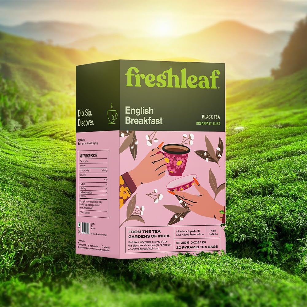 FRESHLEAF ENGLISH BREAKFAST BLACK TEA 20 BAGS 40 GM - SuperMarcheStore