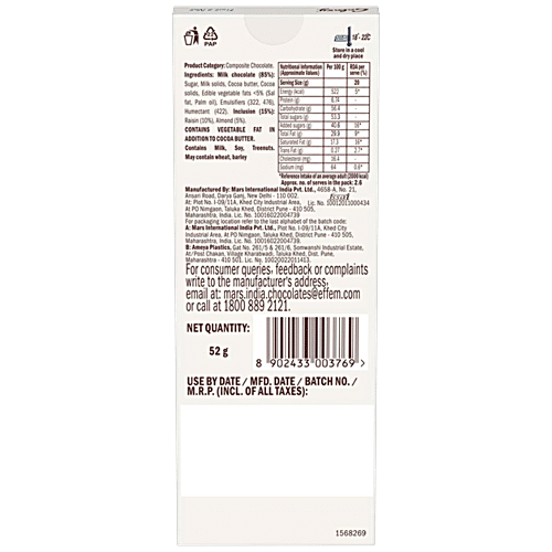 GALAXY MILK CHOC WITH FRUIT N NUT 52 GM - SuperMarcheStore
