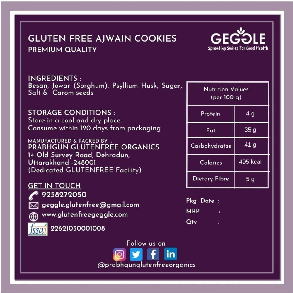 GEGGLE AJWAIN COOKIES 145 GM - SuperMarcheStore