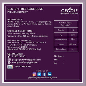 GEGGLE GF CAKE RUSK - SuperMarcheStore